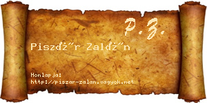 Piszár Zalán névjegykártya